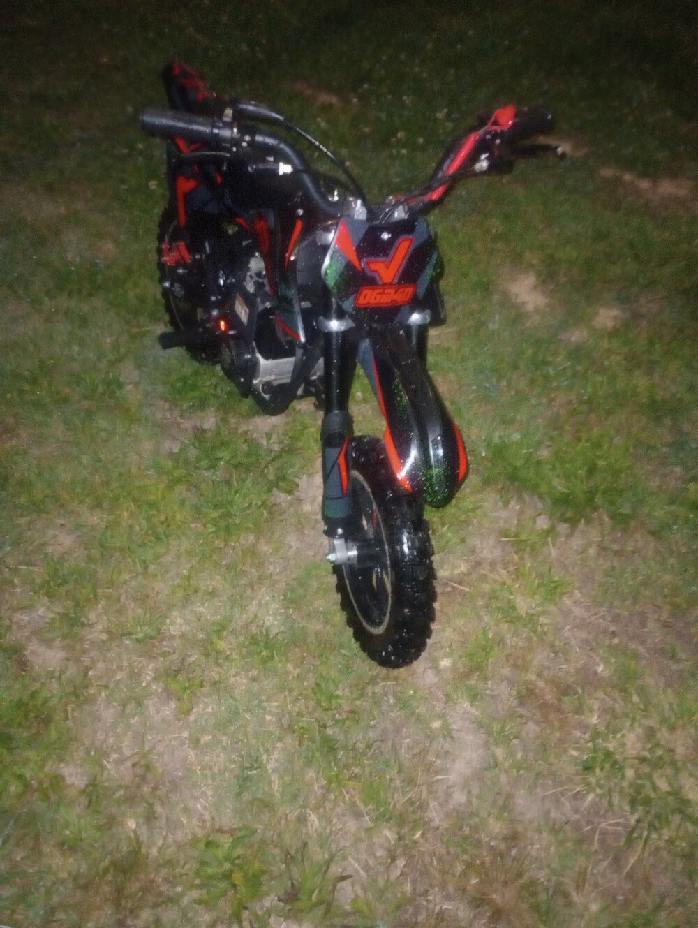 Kids Off-Road Dirt Bike - Black with Red Accents